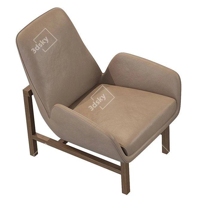 Elegant Nicci Timber Armchair 3D model image 3