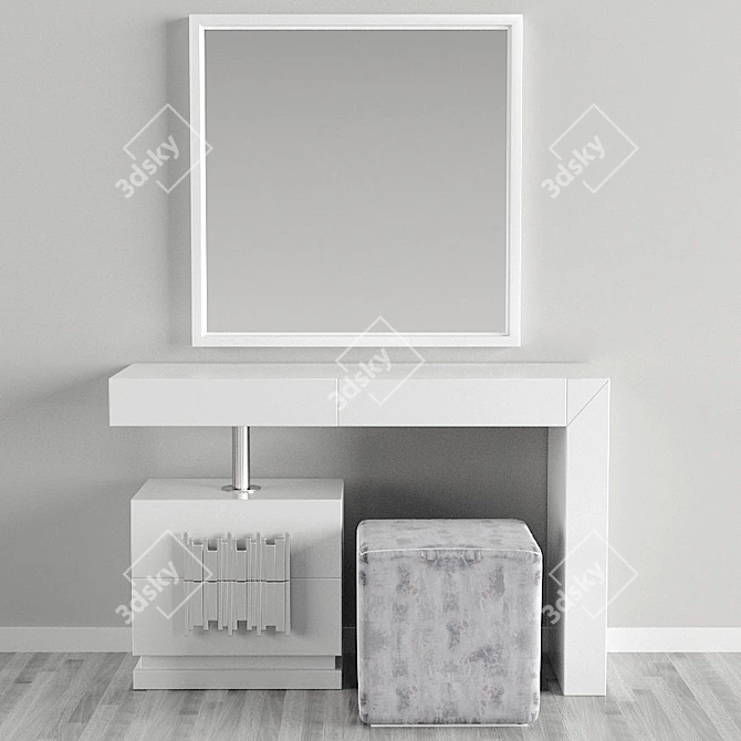 Elegant Dressing Table Set 3D model image 2