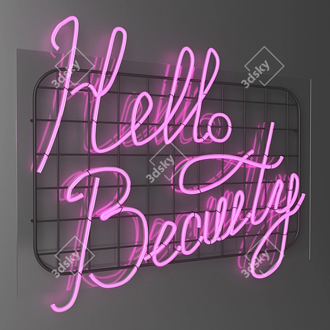 Radiant Greetings: Hello Beauty Neon 3D model image 10