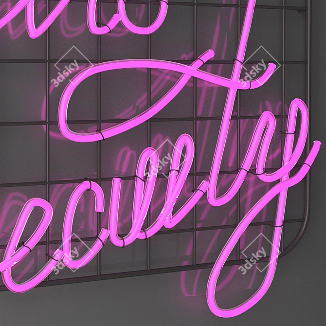 Radiant Greetings: Hello Beauty Neon 3D model image 11