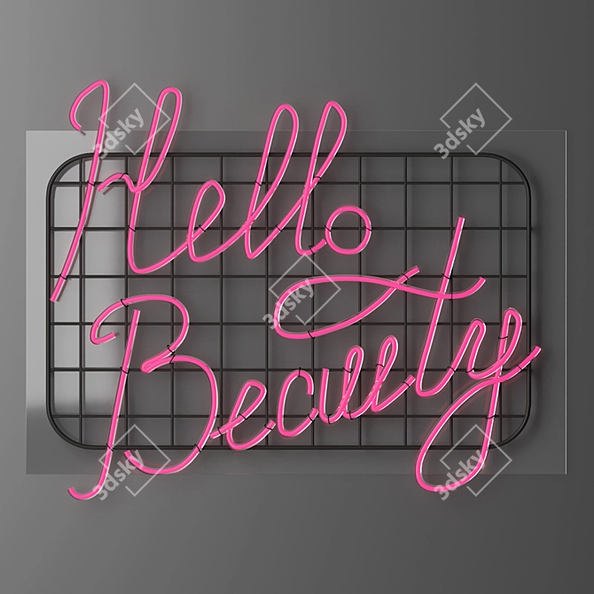 Radiant Greetings: Hello Beauty Neon 3D model image 12