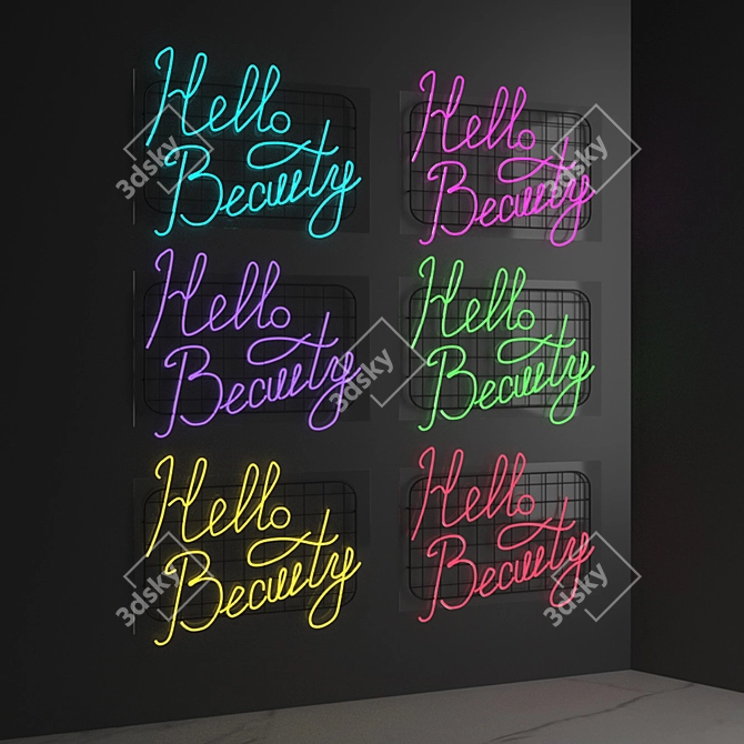 Radiant Greetings: Hello Beauty Neon 3D model image 15