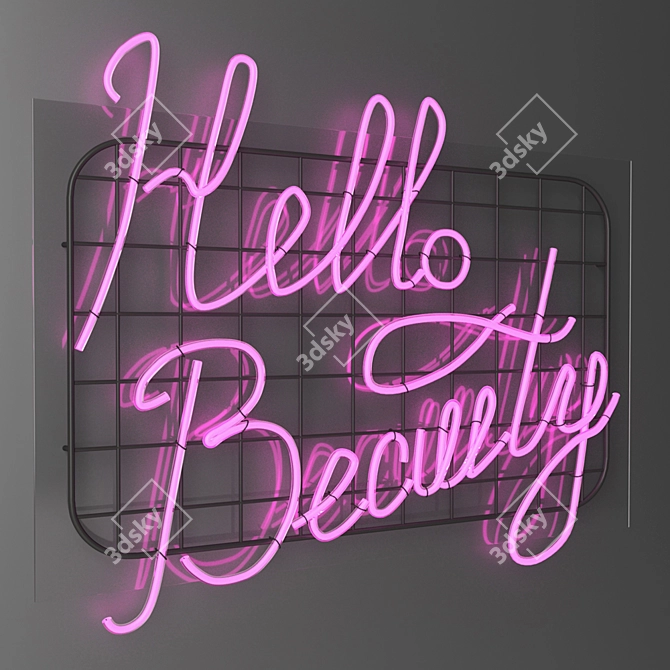 Radiant Greetings: Hello Beauty Neon 3D model image 17