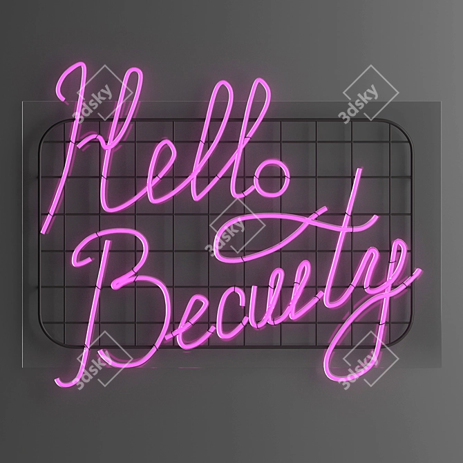 Radiant Greetings: Hello Beauty Neon 3D model image 1