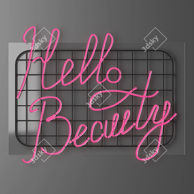 Radiant Greetings: Hello Beauty Neon 3D model image 2