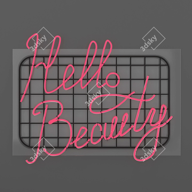Radiant Greetings: Hello Beauty Neon 3D model image 5