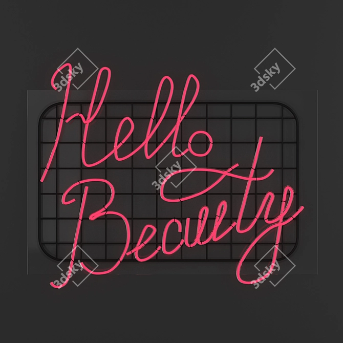 Radiant Greetings: Hello Beauty Neon 3D model image 7