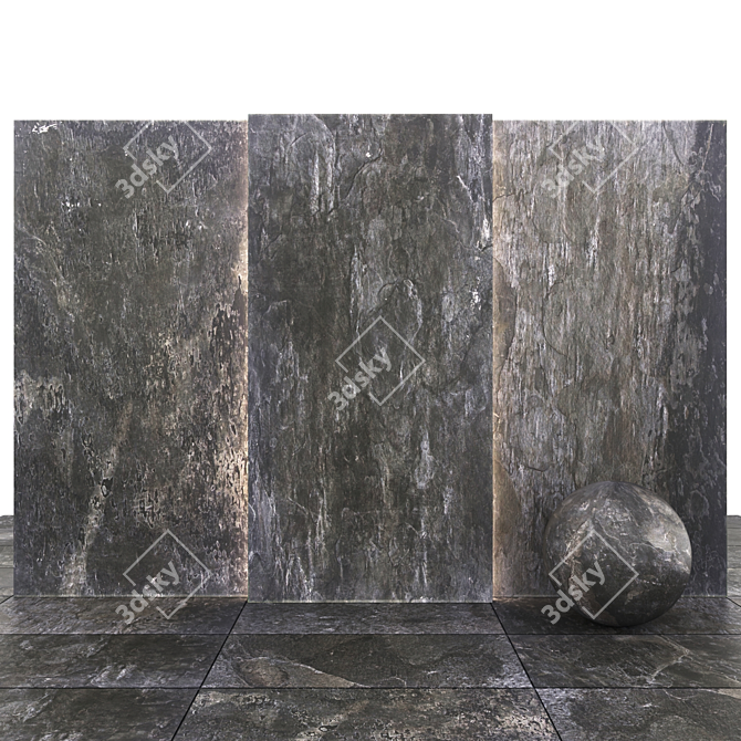 Alda Hard Coal Stone: Versatile Texture Set 3D model image 1