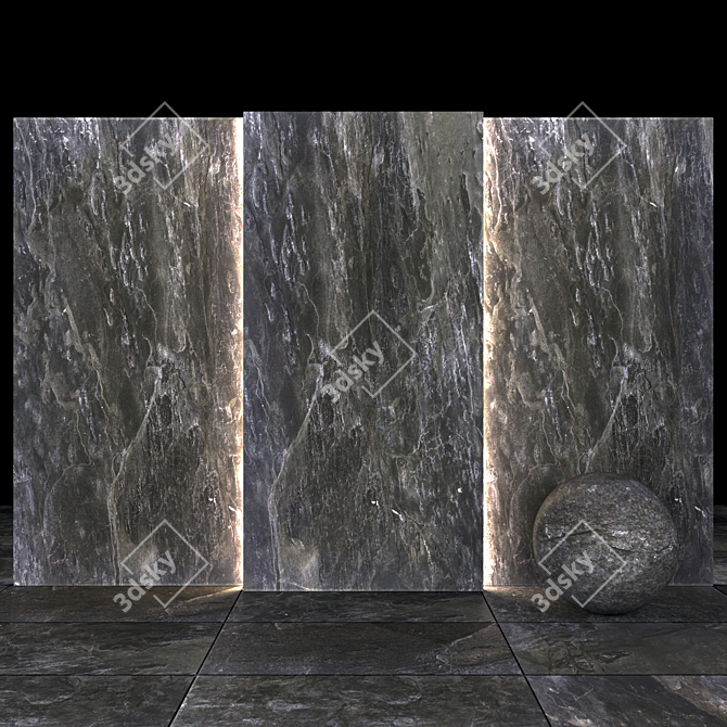 Alda Hard Coal Stone: Versatile Texture Set 3D model image 2