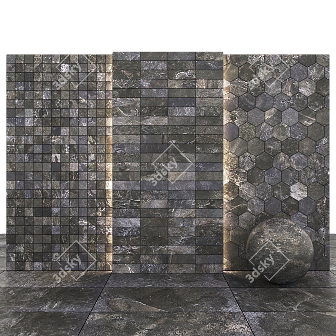 Alda Hard Coal Stone: Versatile Texture Set 3D model image 3