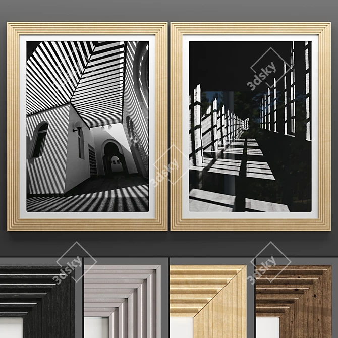 Elegant Art Frame 660: 2 frames with 4 textures 3D model image 1