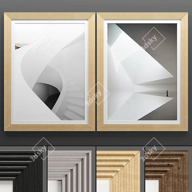 Modern Art Frame Set 3D model image 1