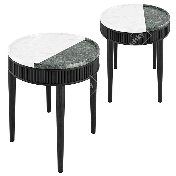 Minimalist Marble Side Table 3D model image 1