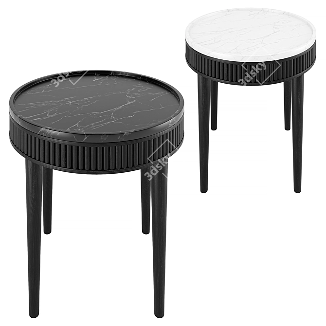 Minimalist Marble Side Table 3D model image 2