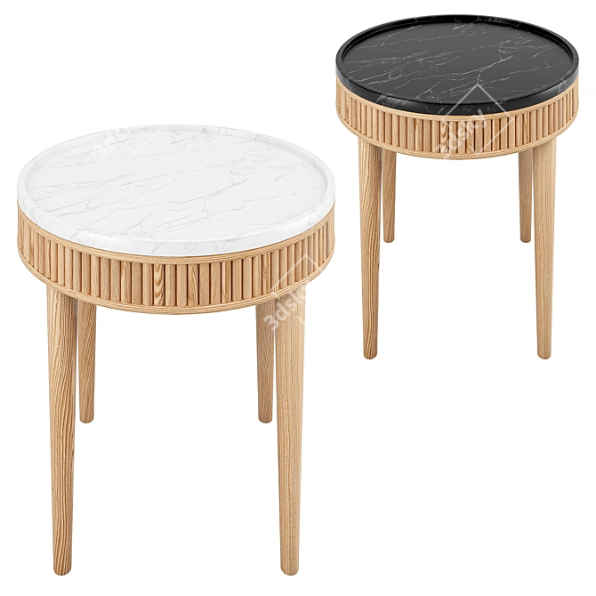 Minimalist Marble Side Table 3D model image 3