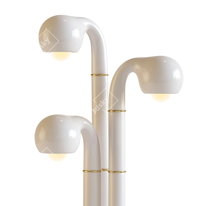 Elegant 3-Globe Floor Lamp 3D model image 4