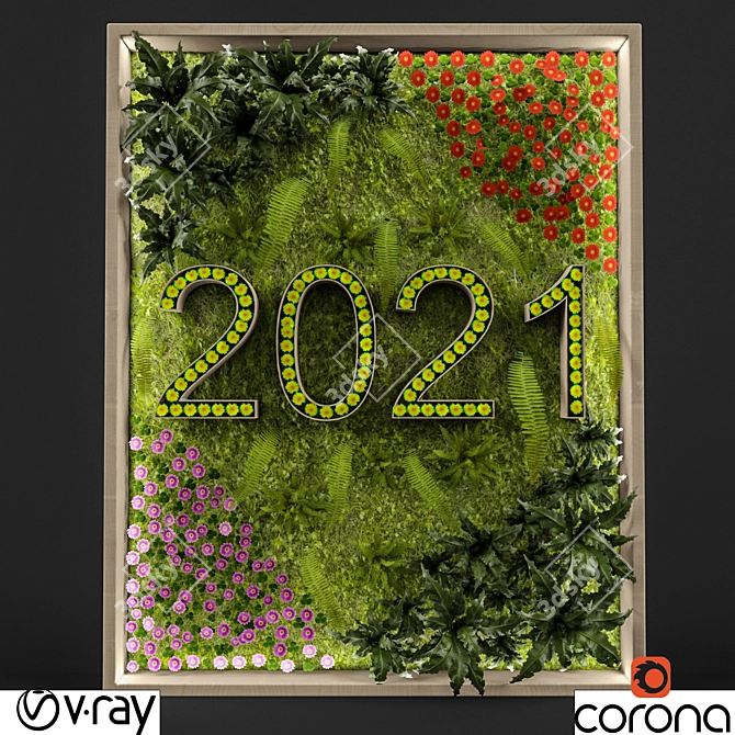 EcoGreen Vertical Garden 3D model image 1