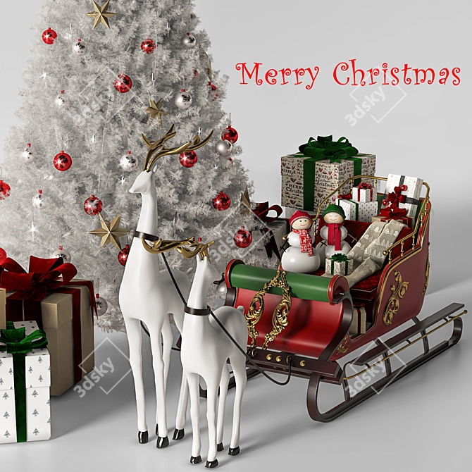 Festive 2015 Christmas Tree 3D model image 3