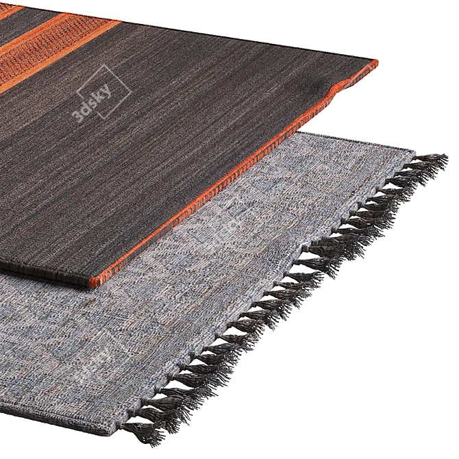 Modern Stripe Pattern Carpet 3D model image 2