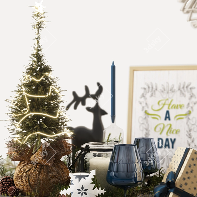 Festive Holiday Decor Set 3D model image 2