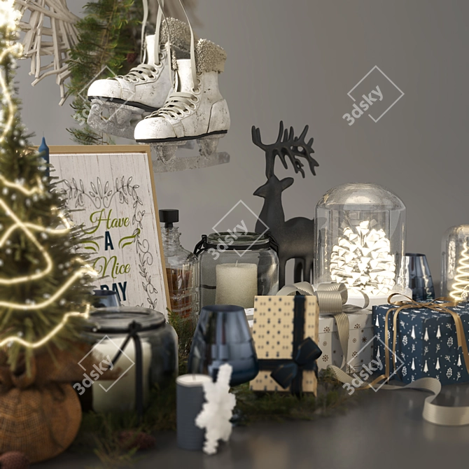 Festive Holiday Decor Set 3D model image 8