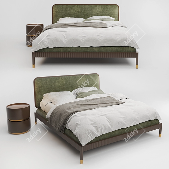 Elegant Amante Bed by Pianca 3D model image 1