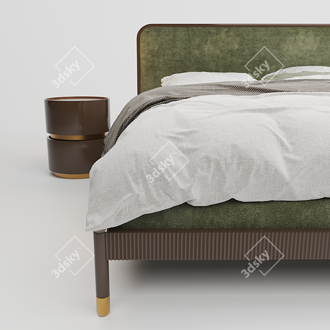Elegant Amante Bed by Pianca 3D model image 2