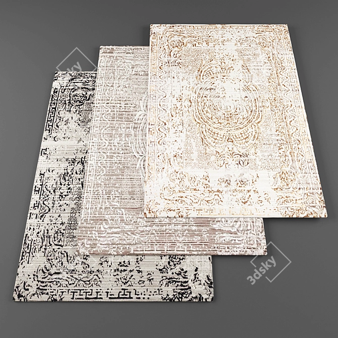 Texture-packed Rugs Bundle 3D model image 1