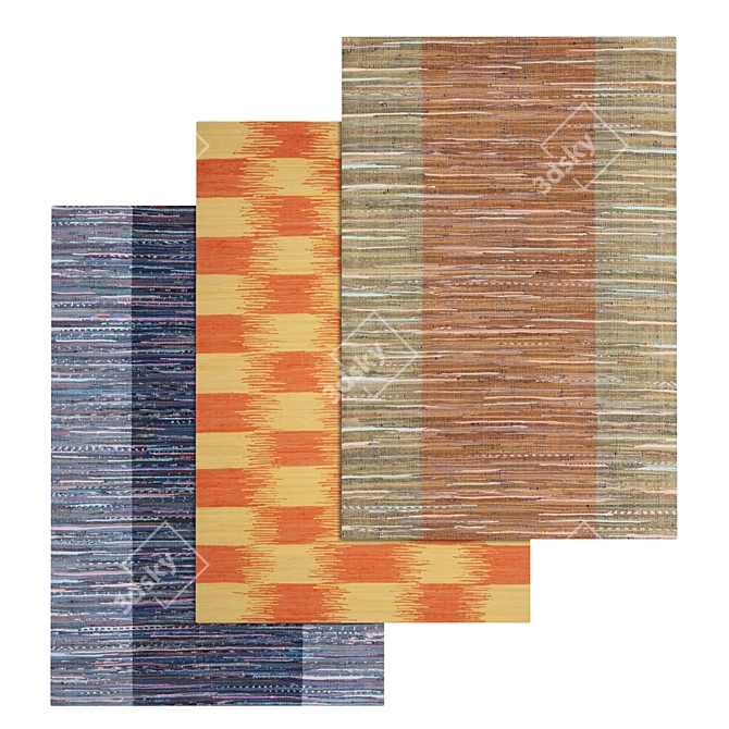 Luxurious Carpet Set with High-Quality Textures 3D model image 1