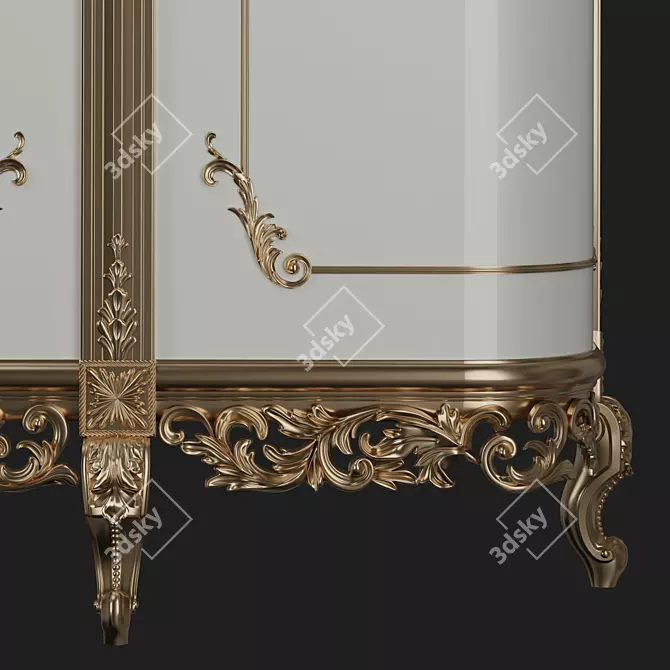 Elegant Space-Saving Wardrobe 3D model image 3