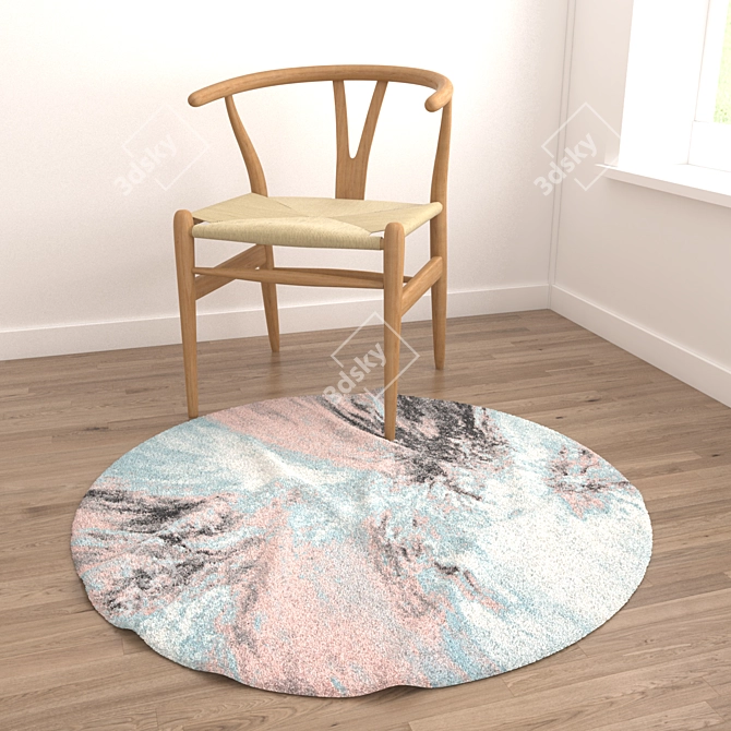 Round Carpets Set - Versatile and Detailed 3D model image 4