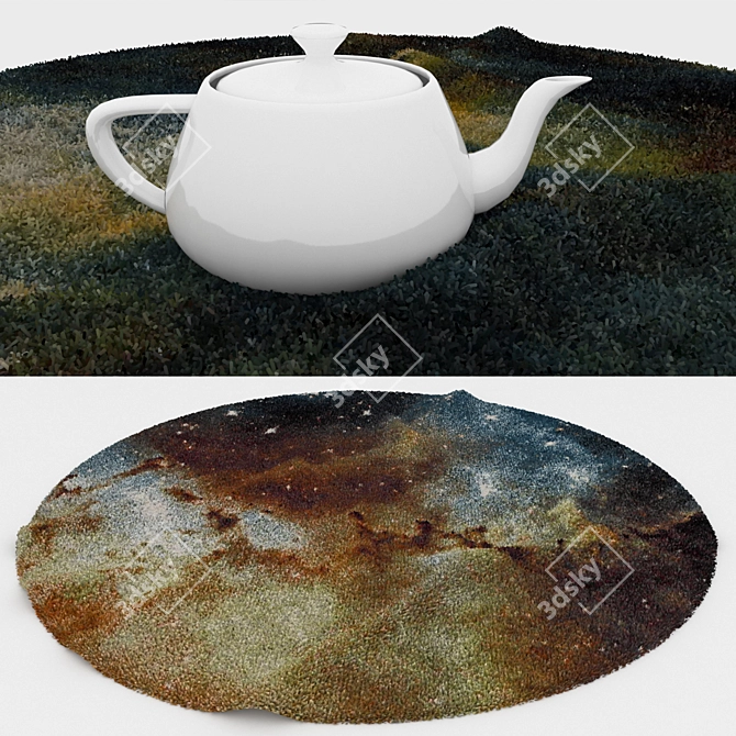 Round Carpets Set 98: 6 Circular Rugs with Variations, Perfect for Close and Distant Perspectives 3D model image 3