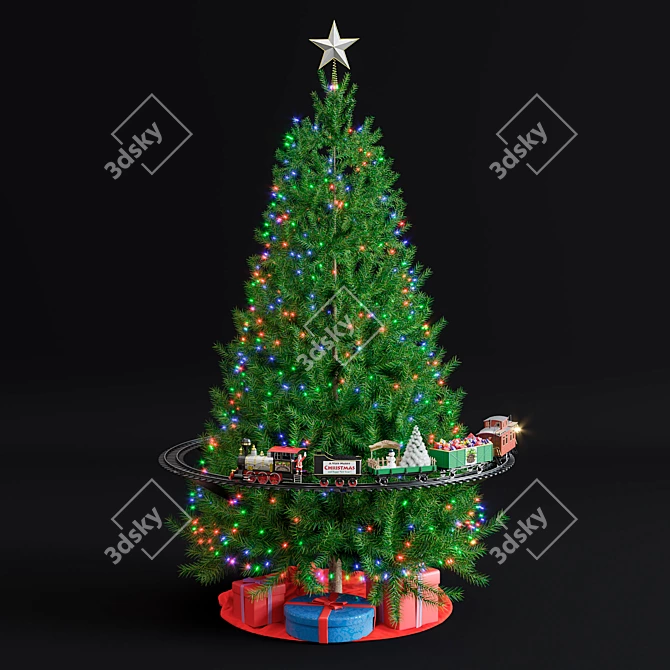 Holiday Tree Train: Festive Lights & Sounds 3D model image 1