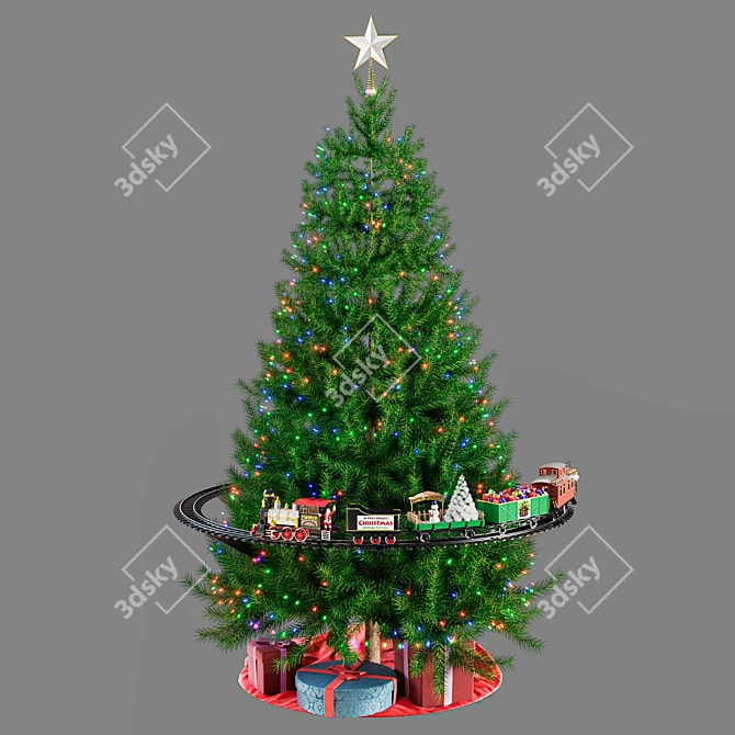 Holiday Tree Train: Festive Lights & Sounds 3D model image 7