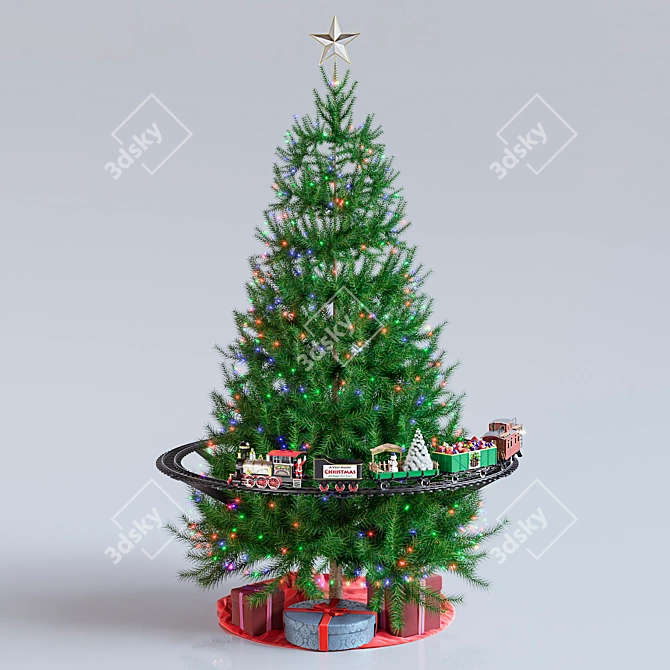 Holiday Tree Train: Festive Lights & Sounds 3D model image 8