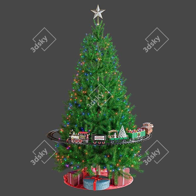 Holiday Tree Train: Festive Lights & Sounds 3D model image 9