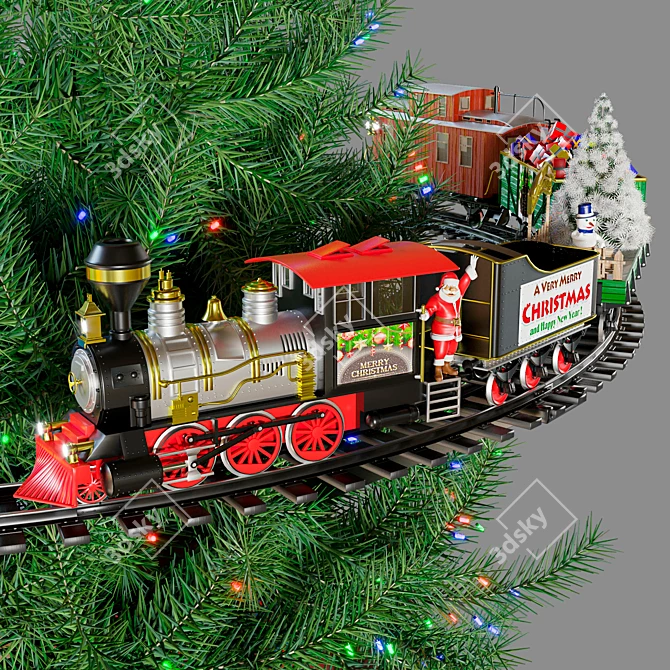 Holiday Tree Train: Festive Lights & Sounds 3D model image 11