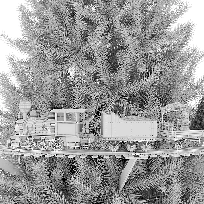 Holiday Tree Train: Festive Lights & Sounds 3D model image 14