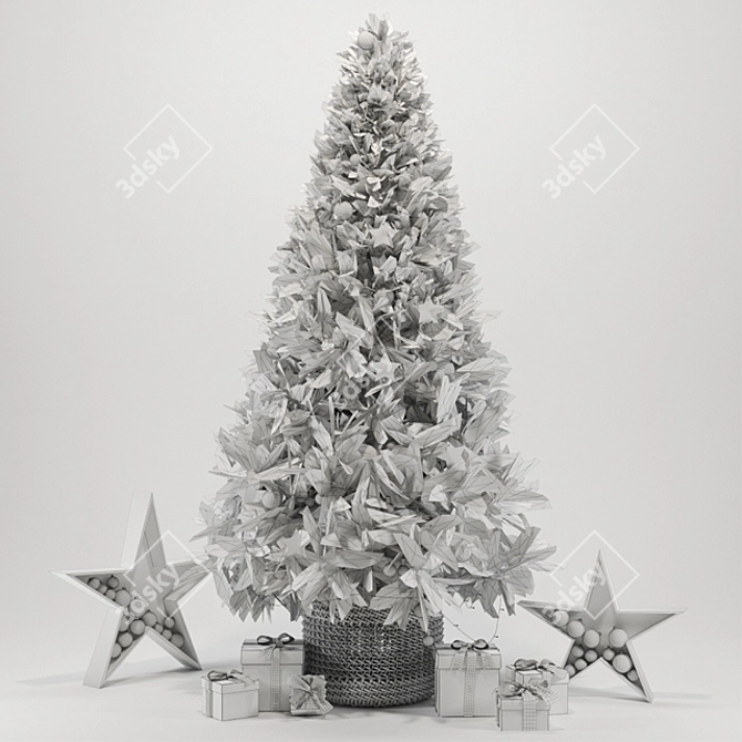 Festive Pine Tree 3D model image 6