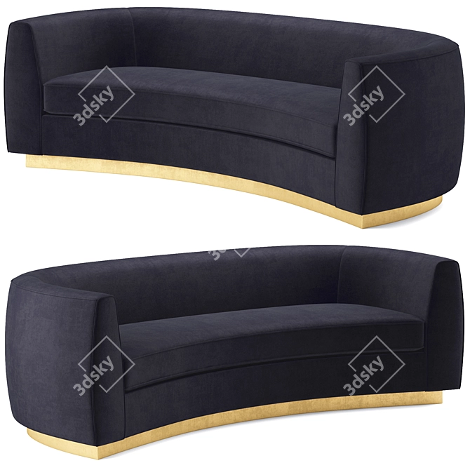 Luxurious Julian Velvet Sofa - Perfect for Any Room 3D model image 1