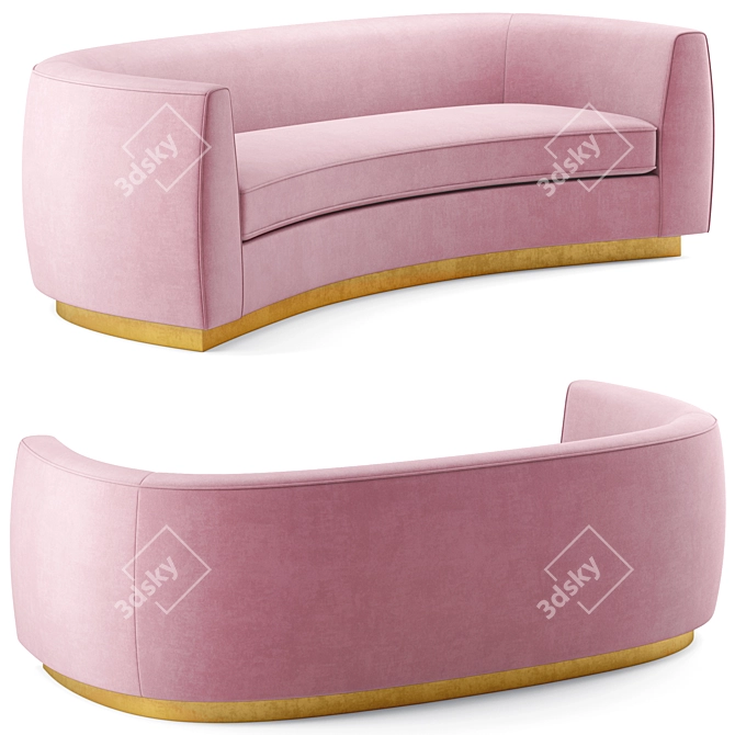 Luxurious Julian Velvet Sofa - Perfect for Any Room 3D model image 2