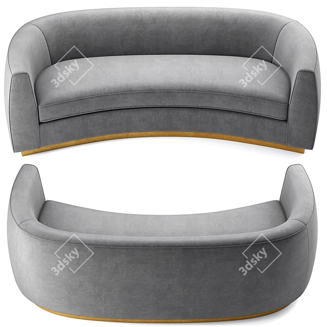 Luxurious Julian Velvet Sofa - Perfect for Any Room 3D model image 3