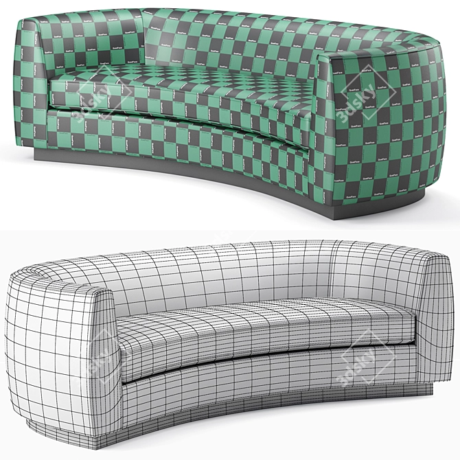 Luxurious Julian Velvet Sofa - Perfect for Any Room 3D model image 5