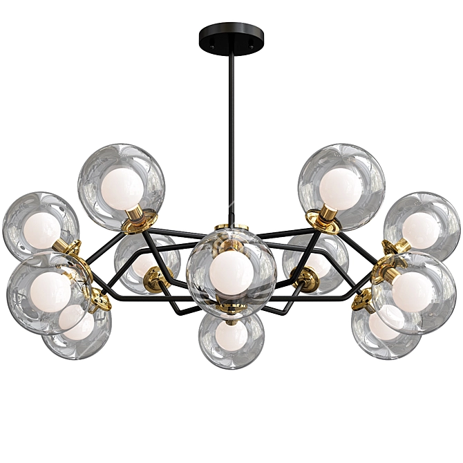 Molecule Loft Chandelier - 12-Lamp Statement Piece 3D model image 2