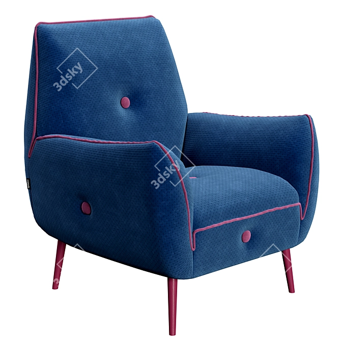 Yuki Pop Color Armchair 3D model image 1