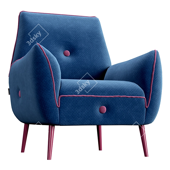 Yuki Pop Color Armchair 3D model image 3