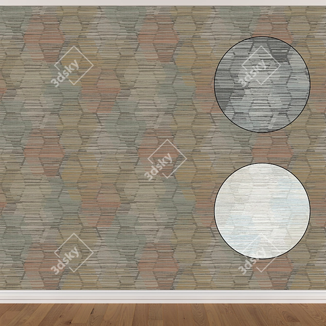 Seamless Wallpaper Set - 3 Colors 3D model image 1