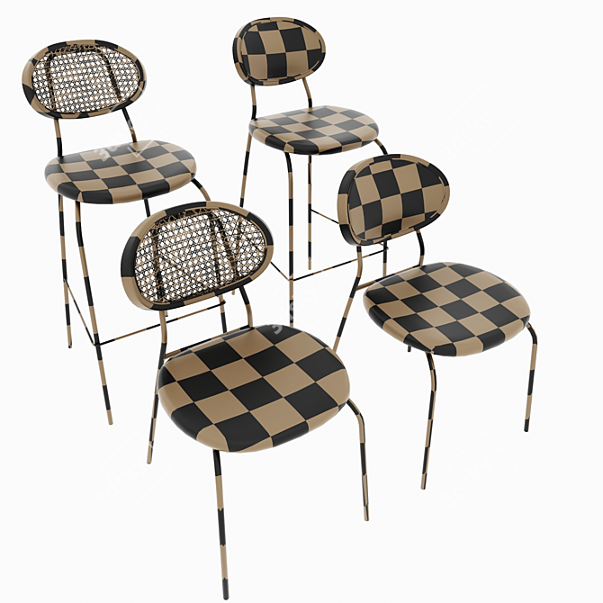 Dester Rattan Side and Bar Chairs 3D model image 4