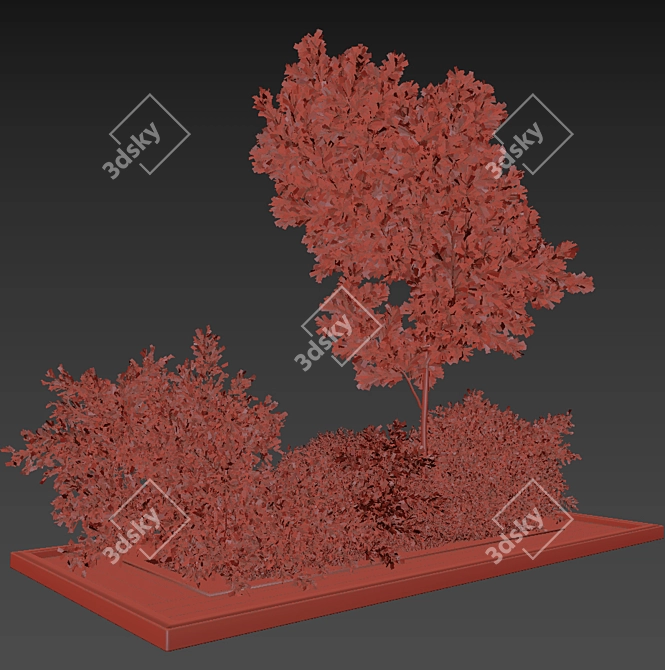 Garden Oasis Bush and Tree Set 3D model image 4