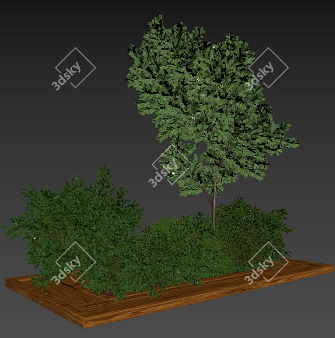 Garden Oasis Bush and Tree Set 3D model image 5